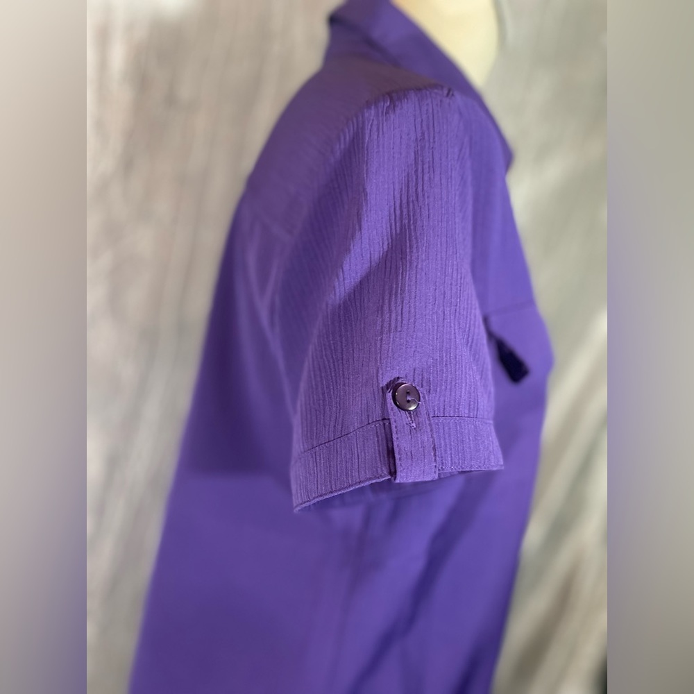 Notations Purple Polyester Button Up Blouse M - image 4